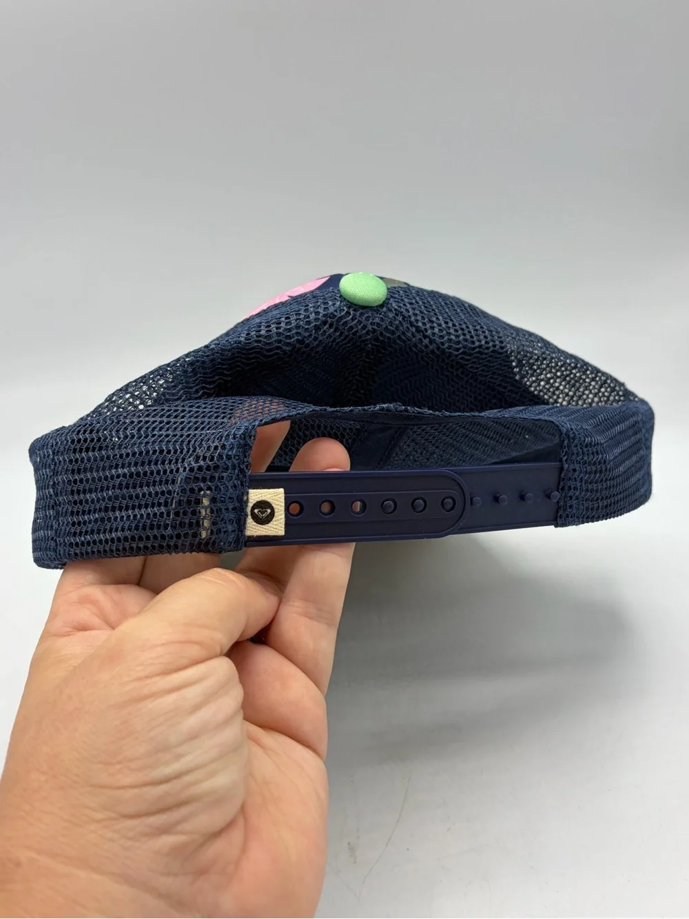 Roxy Tropical Floral Trucker Hat in Navy, Pink & Peach